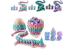3D Printed Dragon Egg and DND Dice Set with Gift Box