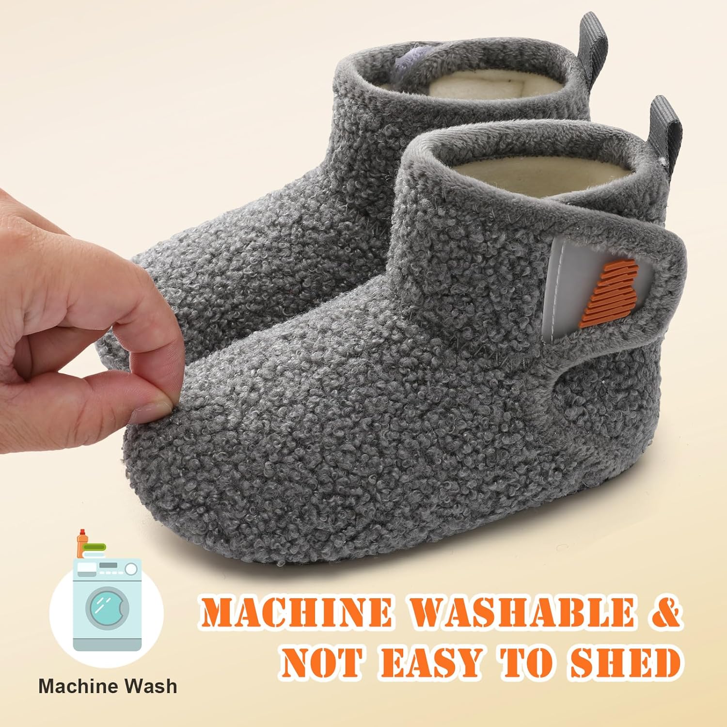 BARERUN Toddler Slippers Girls Boys House Shoes Baby Winter Booties Plush Cozy Kids House Slipper Warm Lightweight Infant Walking Shoes Socks - Image 2