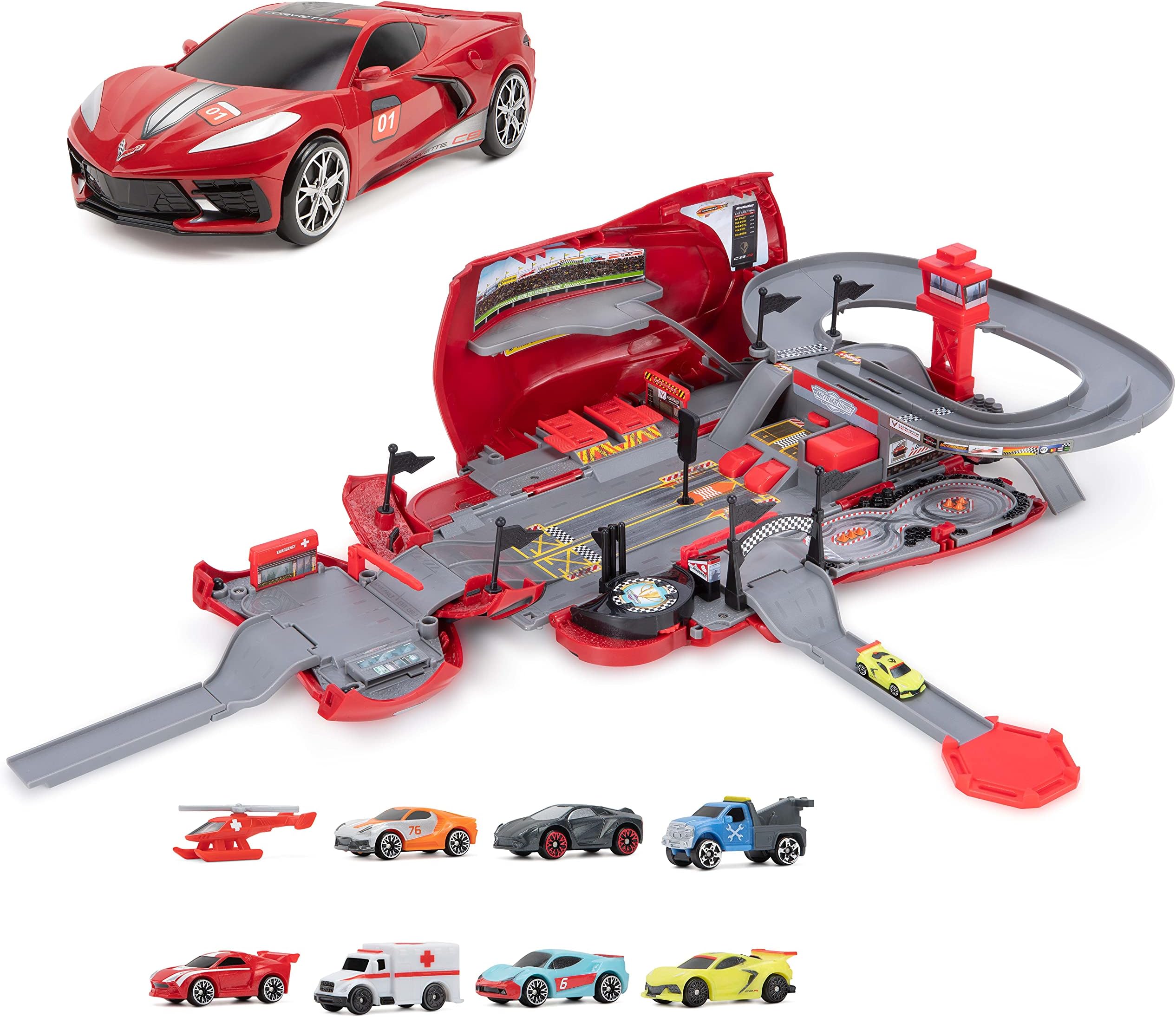Corvette Raceway Transforming Corvette into Raceway Playset - Toy Cars for Kids and Collectors - Collect Them All - Amazon Exclusive
