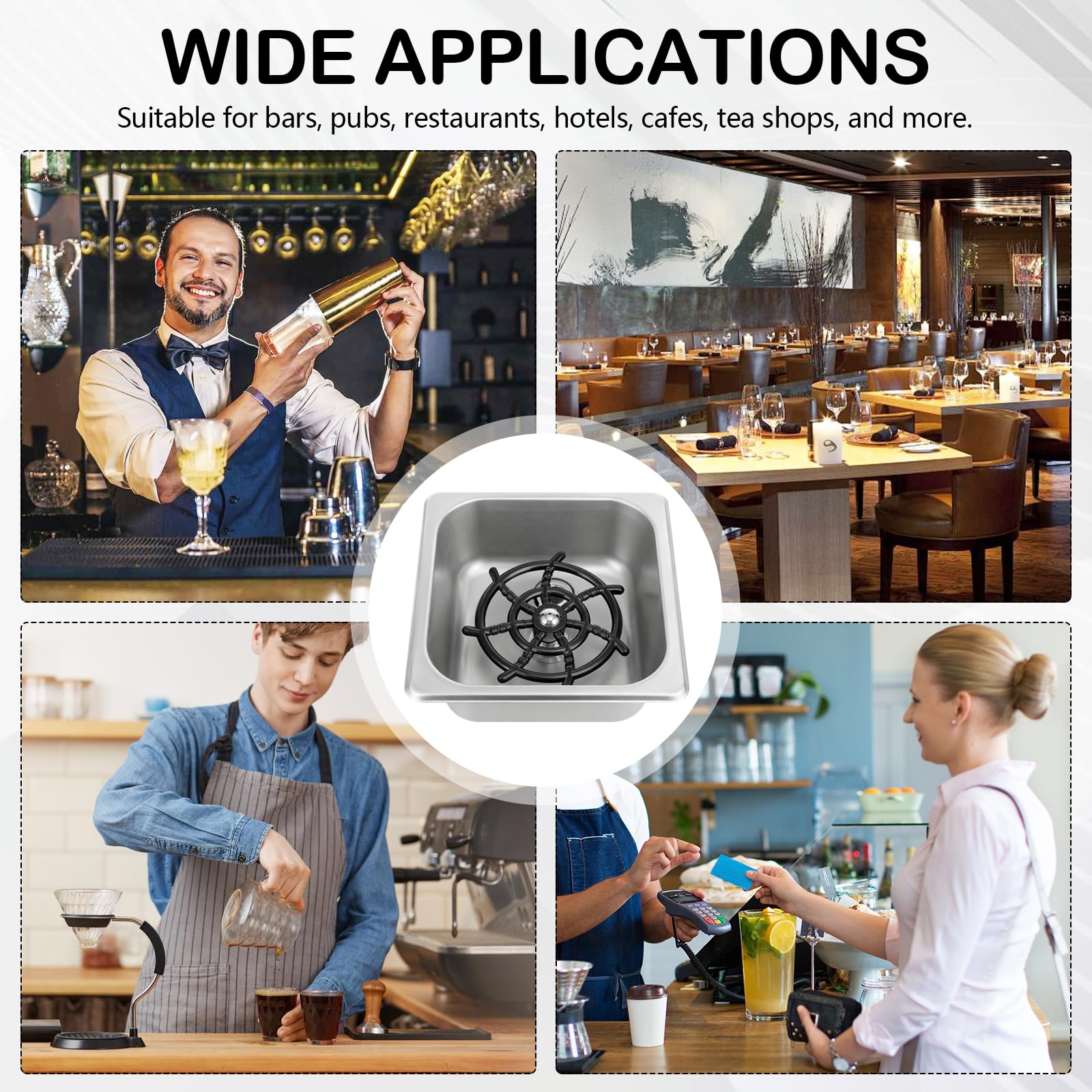 Lavabicchieri Automatico, G1/2 In Acciaio Inox Per Lavello Da Cucina Con 2 Tubi Flessibili Di Collegamento Accessorio Pratico Per Bar Pub Ristorante Caffetteria E Hotel