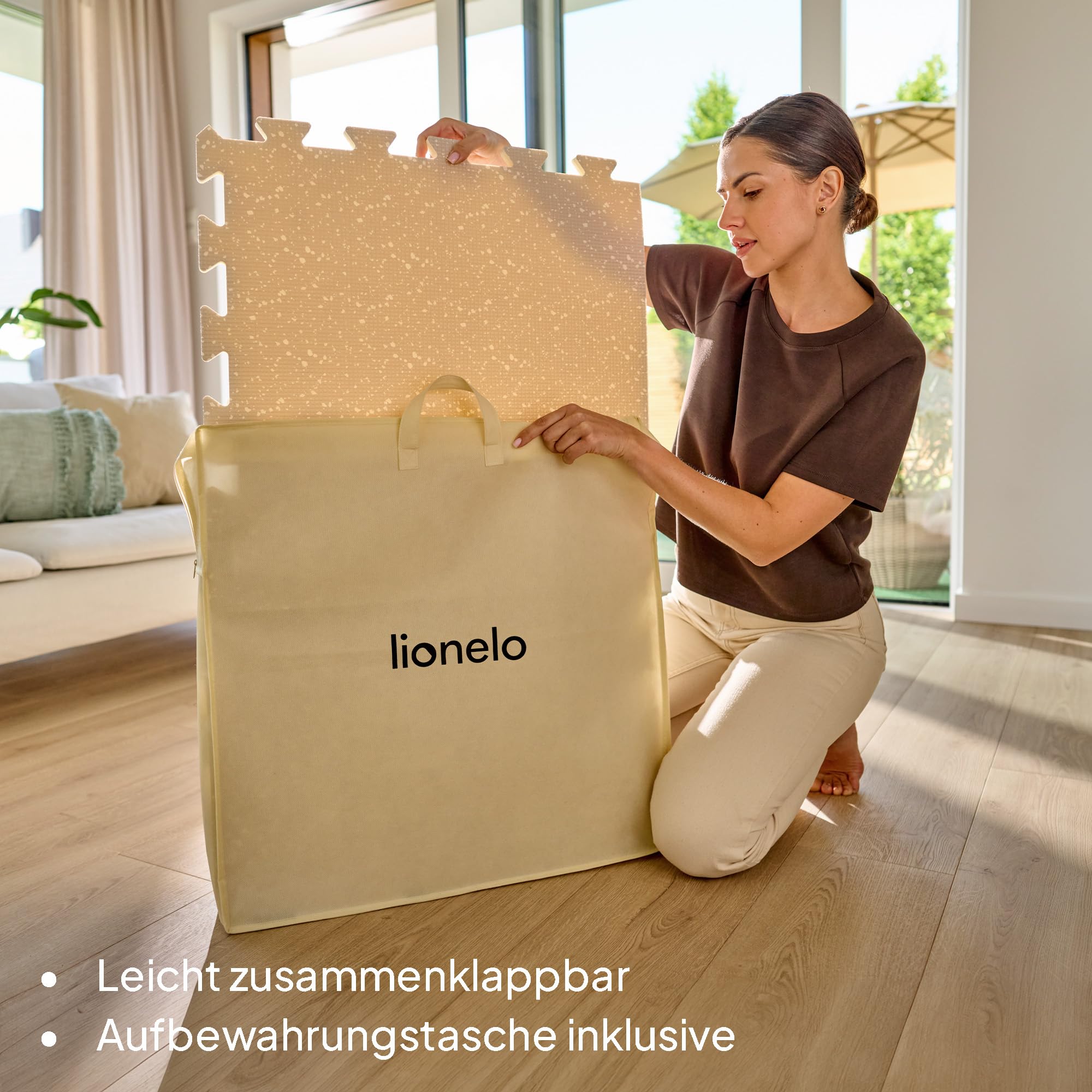 LIONELO YOKA Puzzle-Spielmatte 6-teilig für Babys, 173 × 116 x 1,5 cm | für Kleinkinder, doppelseitig, ungiftig & geruchlos, rutschfest, leicht zu reinigen