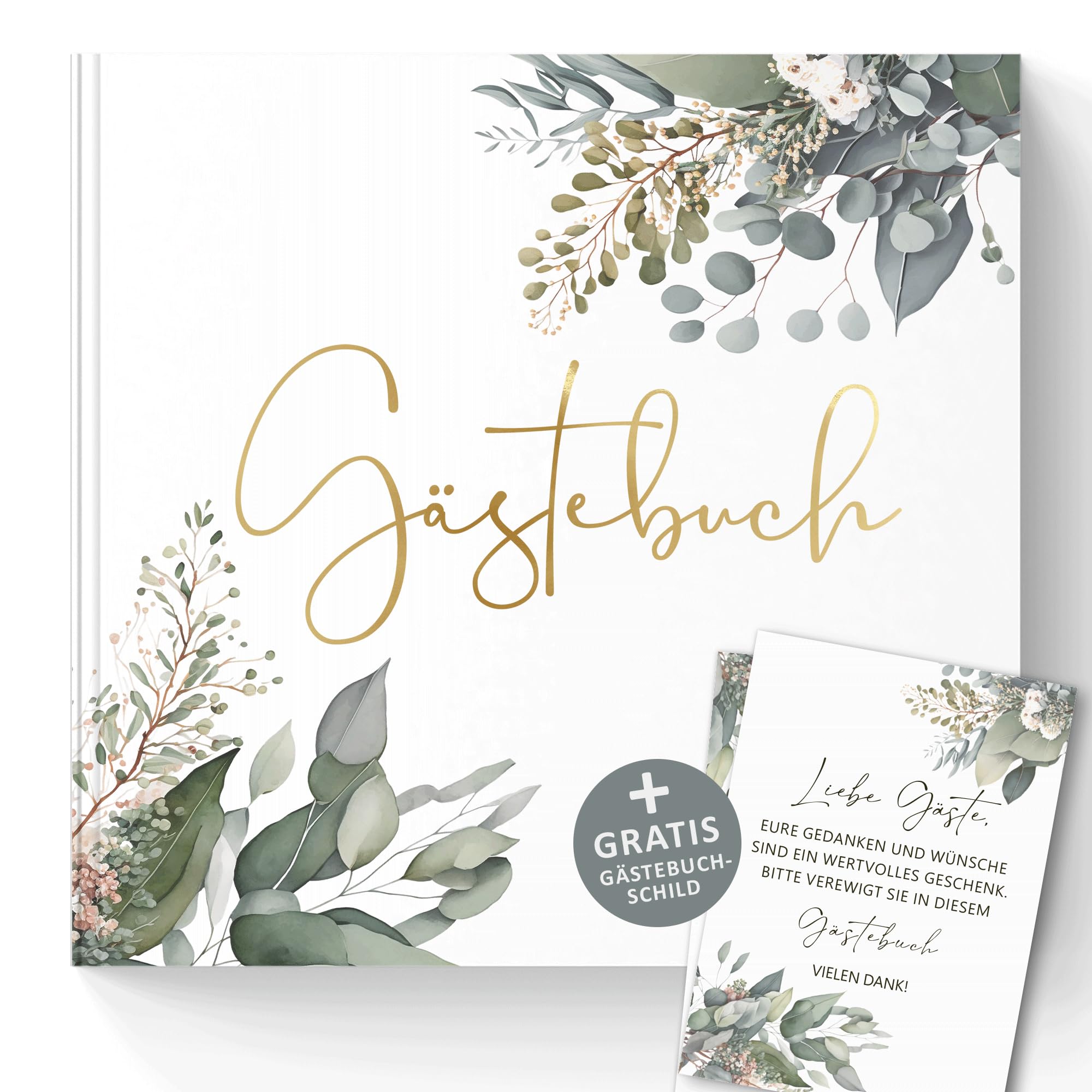 Trendanchor Gästebuch zum Ausfüllen und Fotos Einkleben - Ideal für Brautpaar Erinnerungen, JGA Spiele, Kinder-Geburtstag - Blanko ohne Fragen 72 Seiten