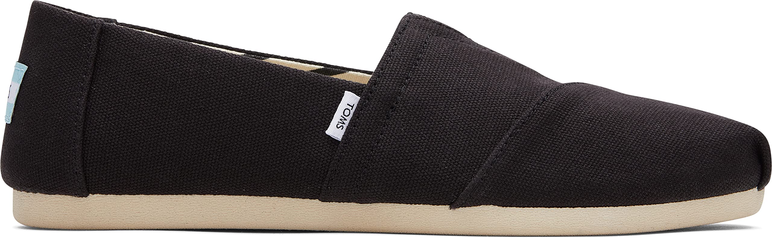 Women's Alpargata Recycled Cotton Canvas Black 7 D - Wide