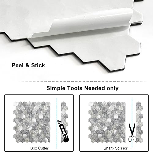 Miniatura 8 de BeNice Azulejos de loseta en muro para cocina, calcomanías de azulejos para despegar y pegar en azulejos de baño para paneles de azulejos de pared,