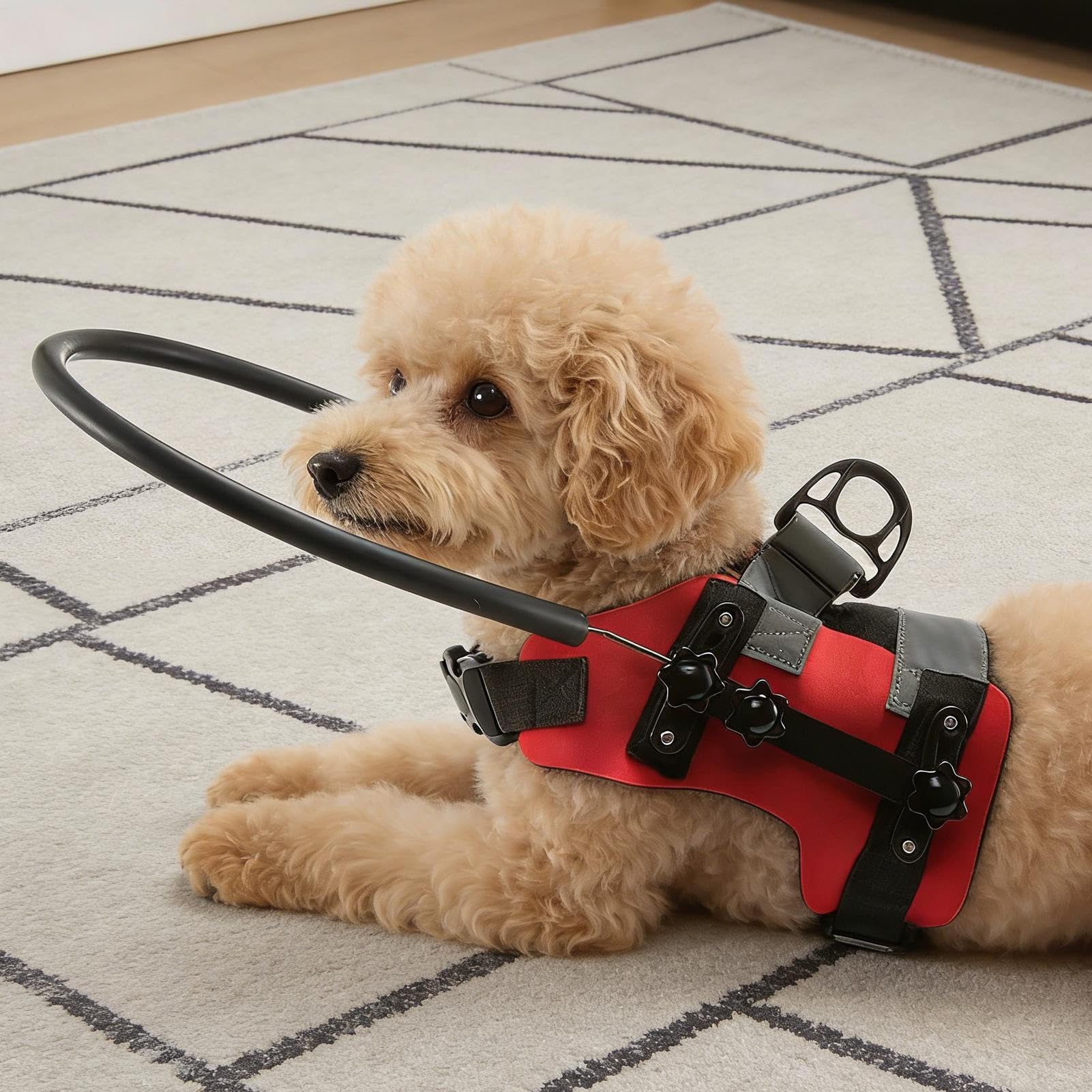 Schutzgeschirr für blinde Hunde Blindkatzen-Geschirr mit Reflexstreifen | Anti-Kollisions-Schutzring für Haustiere Für Spaziergänge, Reisen, Training, Outdoor und Indoor