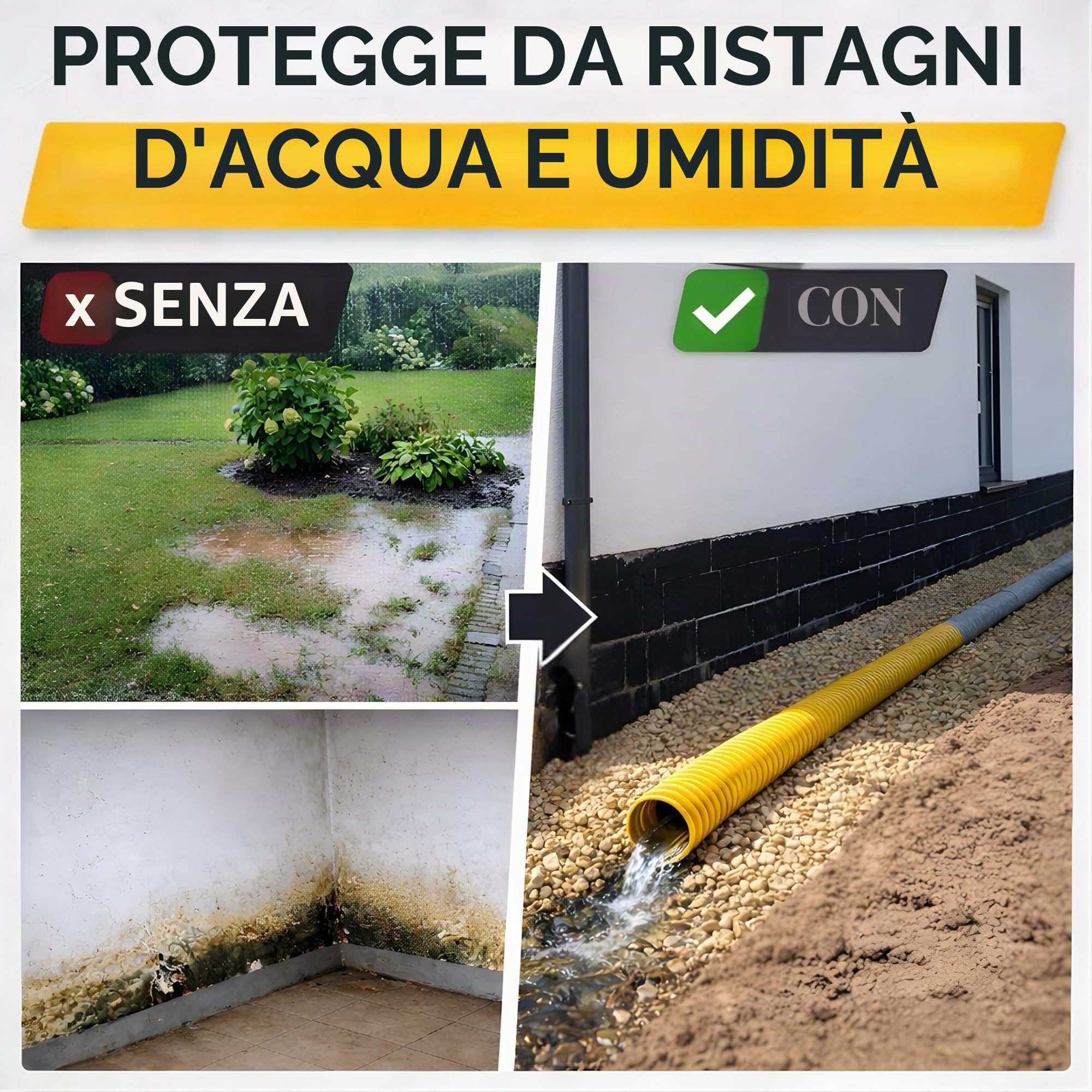 Doubleyou G & B® drenaggio tubo di drenaggio DN 50 forato