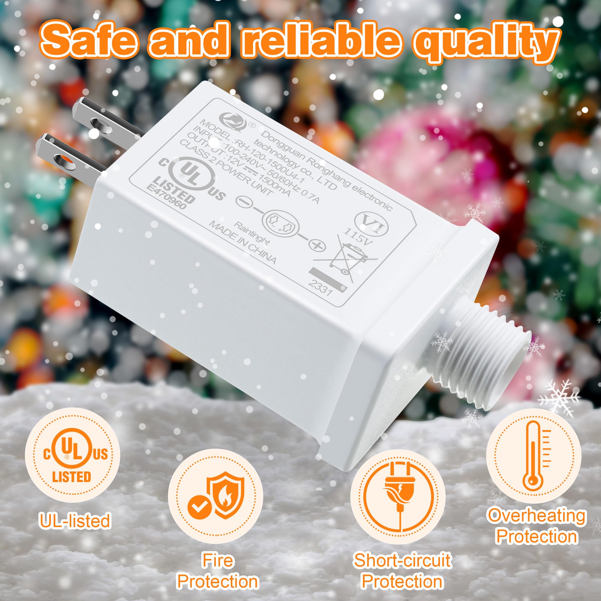 4 Pack Replacement Yard Inflatable Adapter, 12V 15A