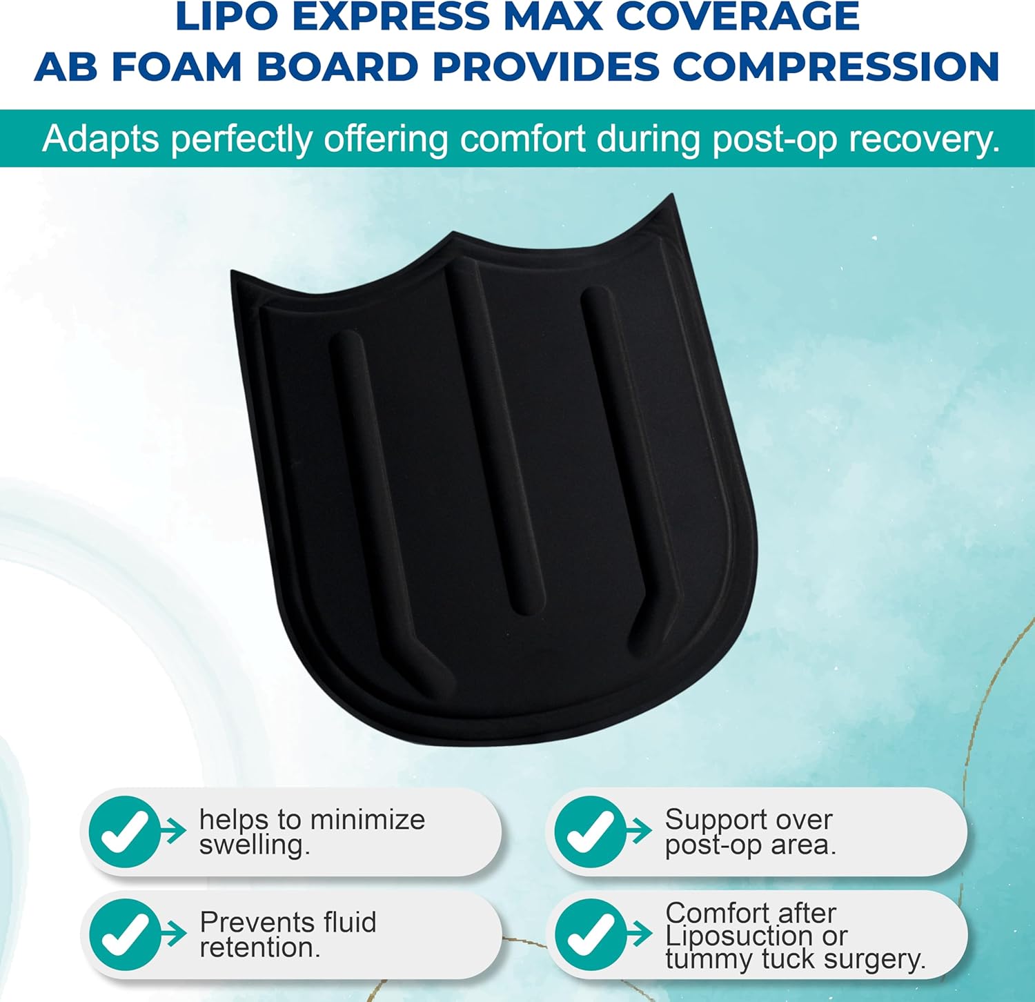 Lipo Express Max Coverage Abdominal Definer Foam Board Black