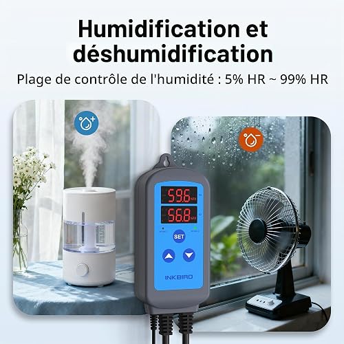 Inkbird Prise Hygrostat, Contrôleur d'humidité pour Reptile Fumage - 3