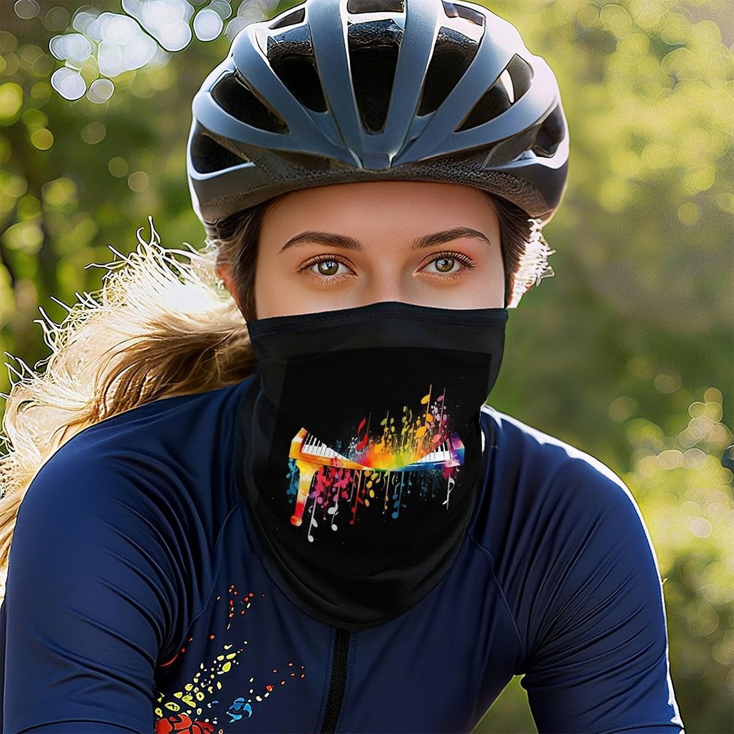 Cooling Neck Gaiter Ice Silk Face Mask Sun Protection Face Cover Summer Breathable Balaclava Cycling Mask Scarf Hiking Bandana Colorful Piano Keyboard Music Note Headscarf for Men Women Outdoor Sport
