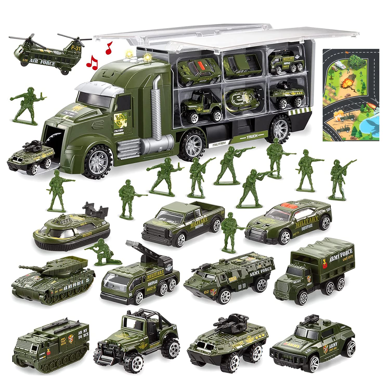 Amazon.co.jp: Carecoly トラック 軍事車両セット ミニカーセット 大型 