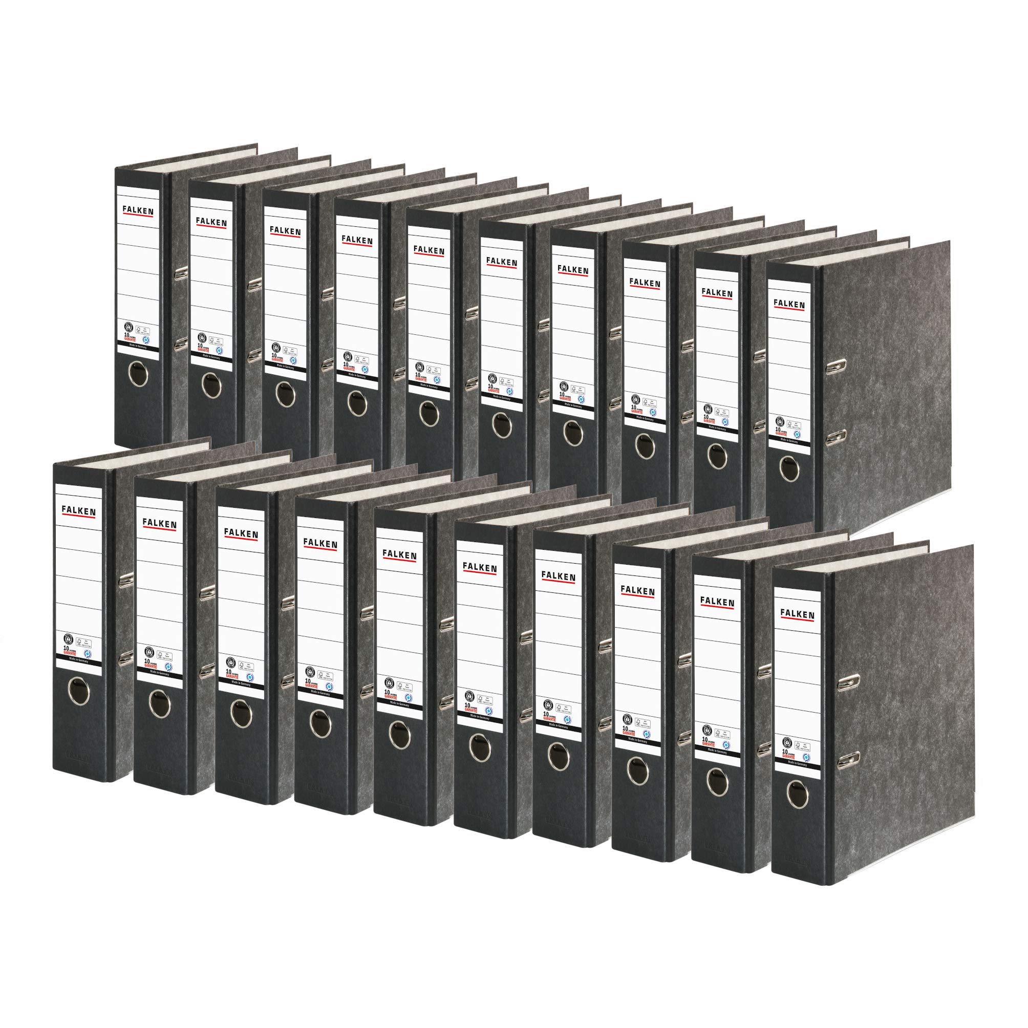 Exacompta Falken - Réf. 80024136005F - 1 Classeur à levier Papier marbré A4 RECYCLING - Gris-dos noir