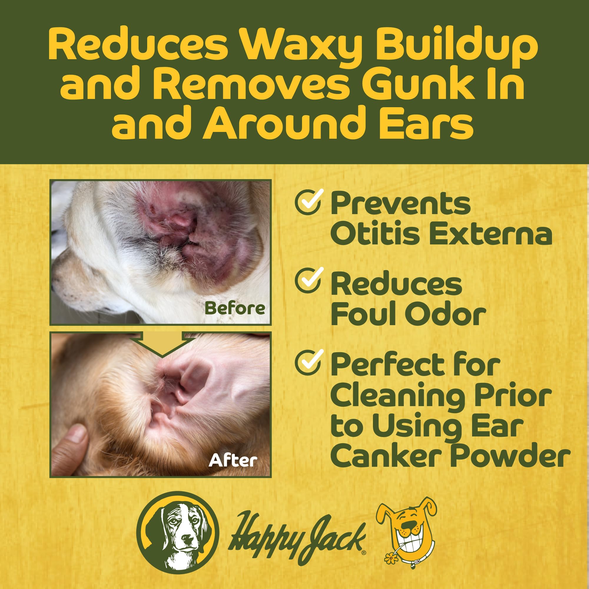 HAPPY JACK Dog Ear Wipes with Aloe Soothe Itch and Discomfort from Dog Ear Infection, Aloe Vera-Cucumber Pet Cleaner Wipes are Great for Pup's Itchy Relief, 100 Ct - image 3