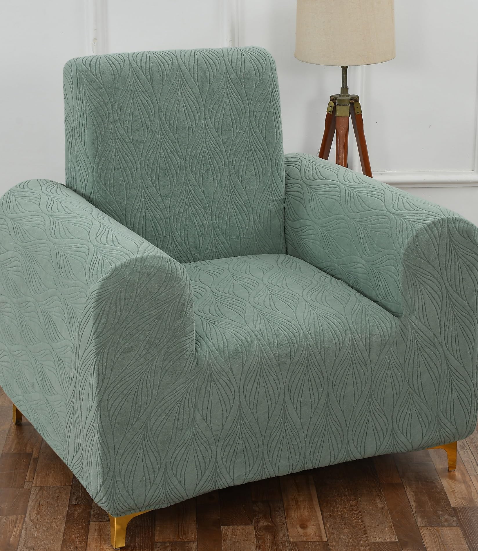 Yellow Weaves 1 Seater Stretchable Sofa Cover, Elasticity Slipcover for Couch Protector Stretchable Protective Case with Universal Fit - (Botanical Pastel Green) (B0DHD2QLPW) Amazon Price History, Amazon Price Tracker