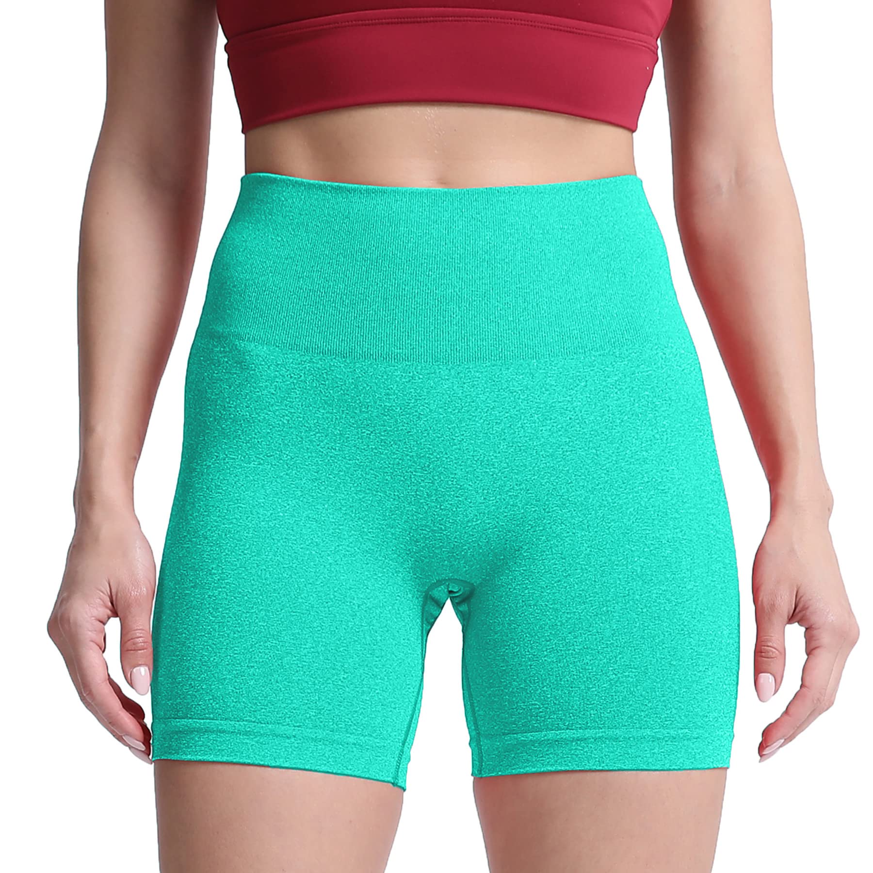 Aoxjox Contour Seamless Shorts for Women High Waist Workout Gym Biker Booty Running Yoga Short
