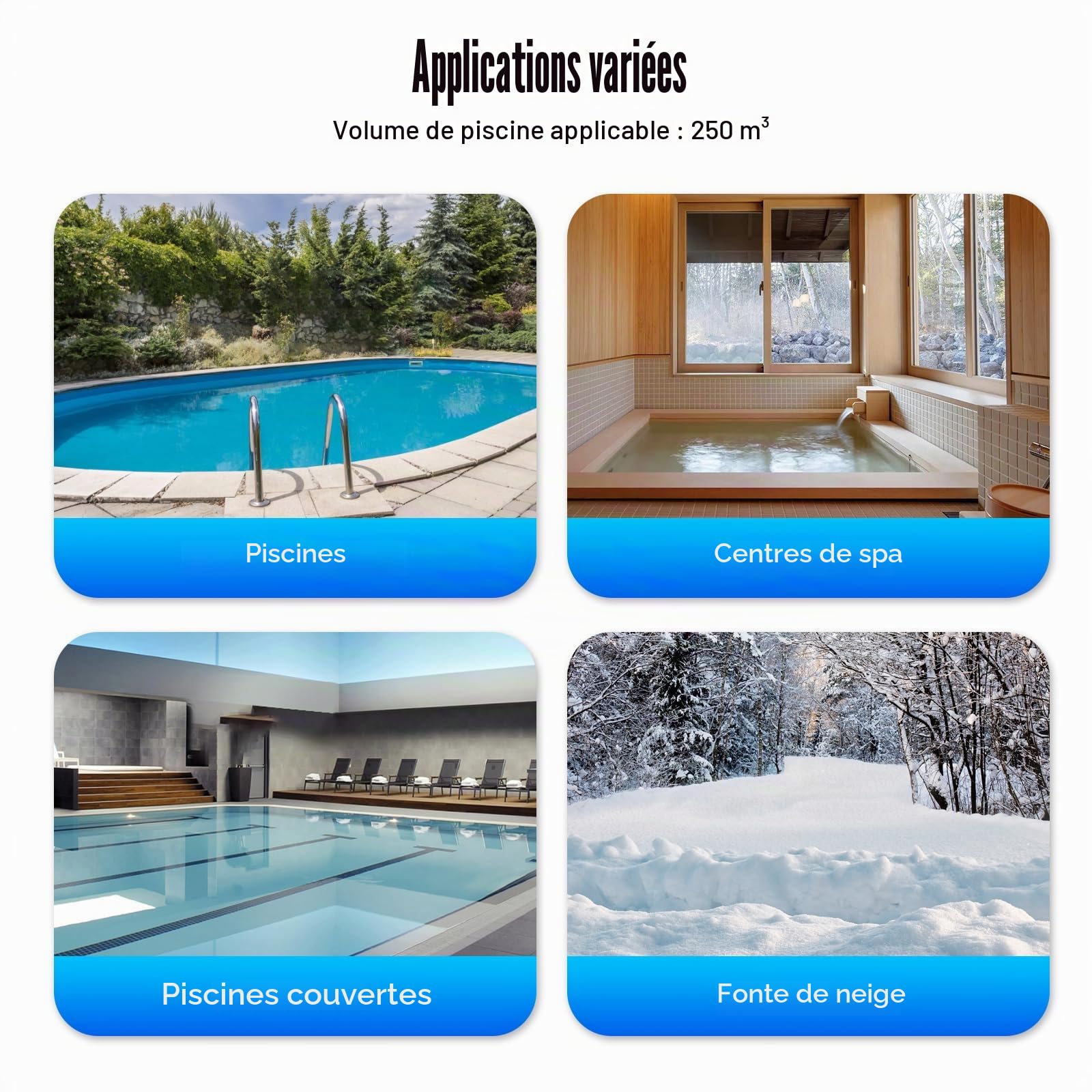 Pompe à chaleur pour piscine 60 kW en acier inoxydable pour piscine sauna échangeur de chaleur