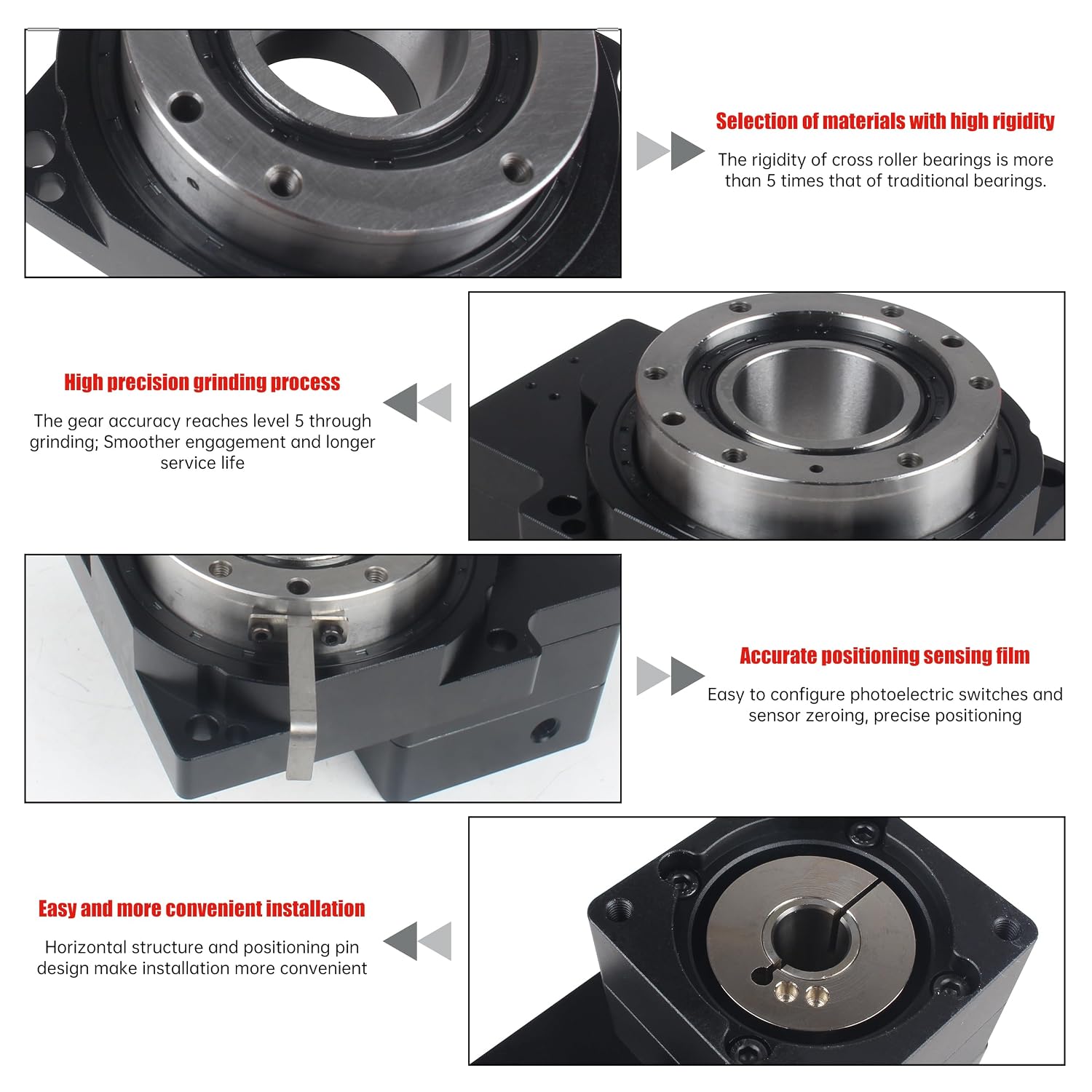 CNCTOPBAOS Hollow Rotary Actuator,High Accuracy Positioning Hollow Rotating Platform Reducer Ratio 10:1 for 60mm 400W AC Servo Motor Input Shaft 14mm,Direct Drive Motor,Cam Indexer