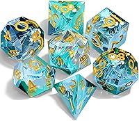 Vista 13 de Juego de dados de Dungeons and Dragons DND, juego de dados de resina poliédrica D&D, adecuado para juegos de rol, RPG, Pathfinder, juego de dados DND