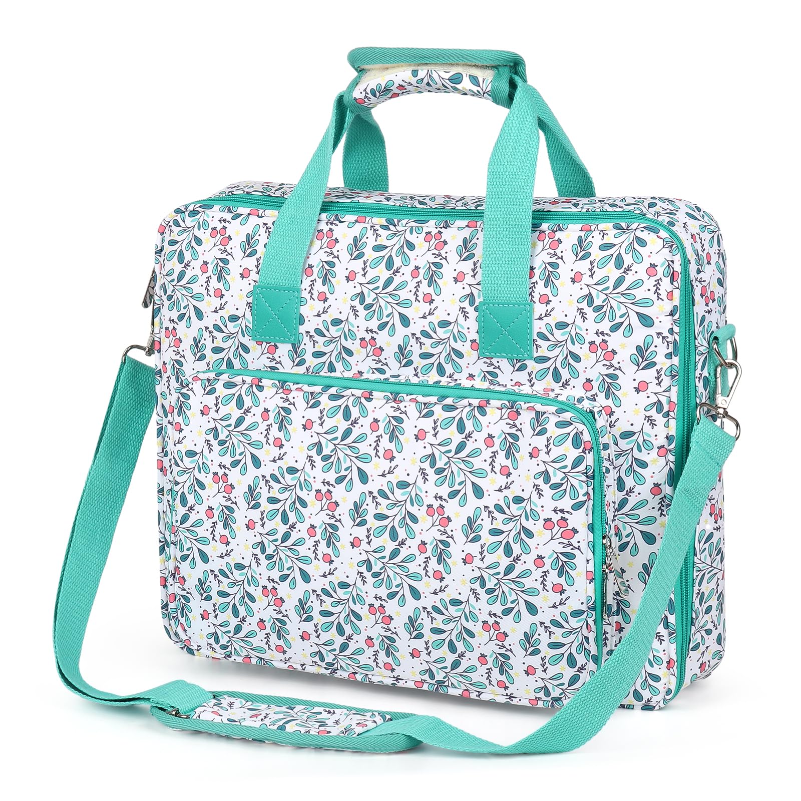 Coopay Grand sac de rangement carré pour broderie au point de croix, sac de rangement portable avec poignée et bandoulière, sacs fourre-tout de rangement au point de croix pour outils de broderie