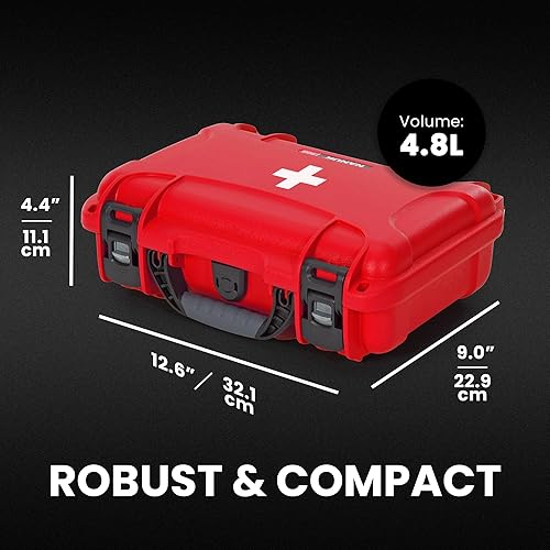 Miniatura 5 de NANUK Caja de primeros auxilios impermeable 909 vacía, duradera, estuche organizador de primeros auxilios médicos, clasificación IP67, a prueba de