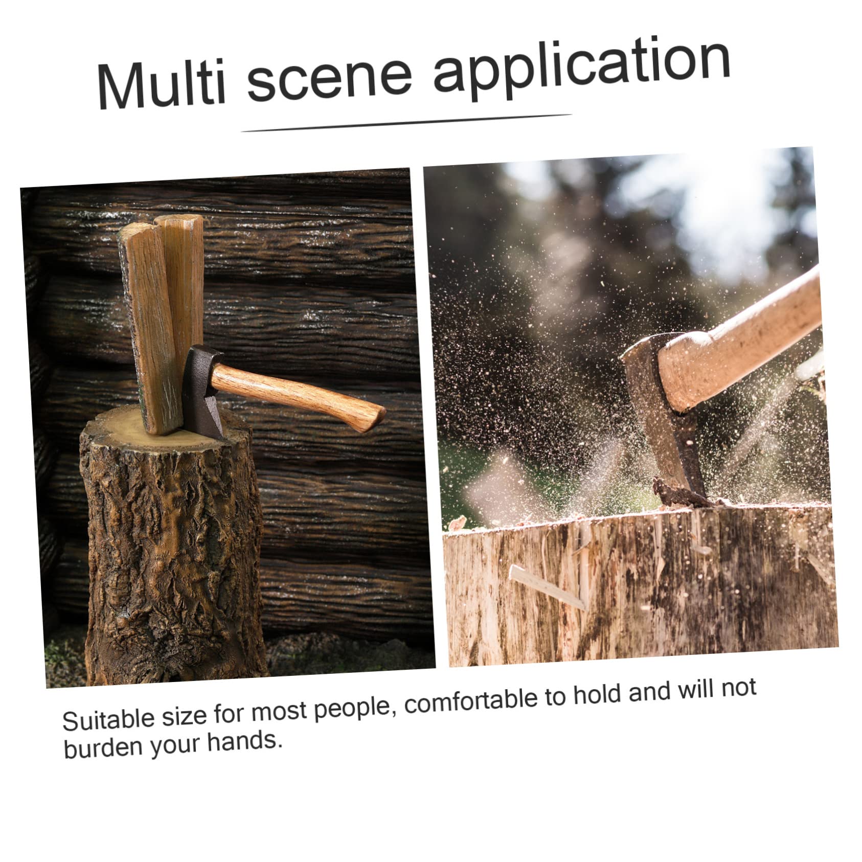 DIYEAH 2Pcs Wooden Axe Handle Replacement Square Camp Handle Skid and Shockproof Design for Easy Installation for Outdoor Chopping and Axe Work