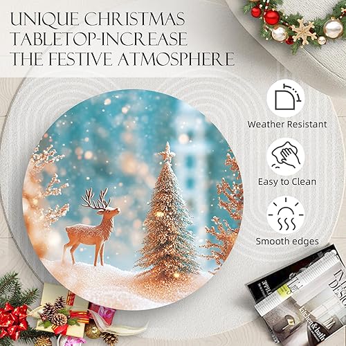 Miniatura 5 de Fashion&cool Mesa auxiliar de exterior para patio, mesa auxiliar de metal resistente a la intemperie de 21 pulgadas, mesa auxiliar redonda pequeña