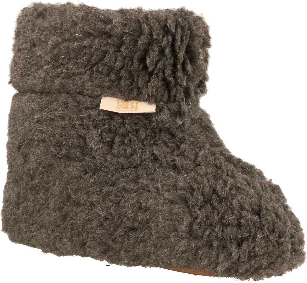 RBJ leather shoes Women’s Natural 100% Wool Slippers - in a Present Box (Optional) (8 UK + Gift Box, Grey)