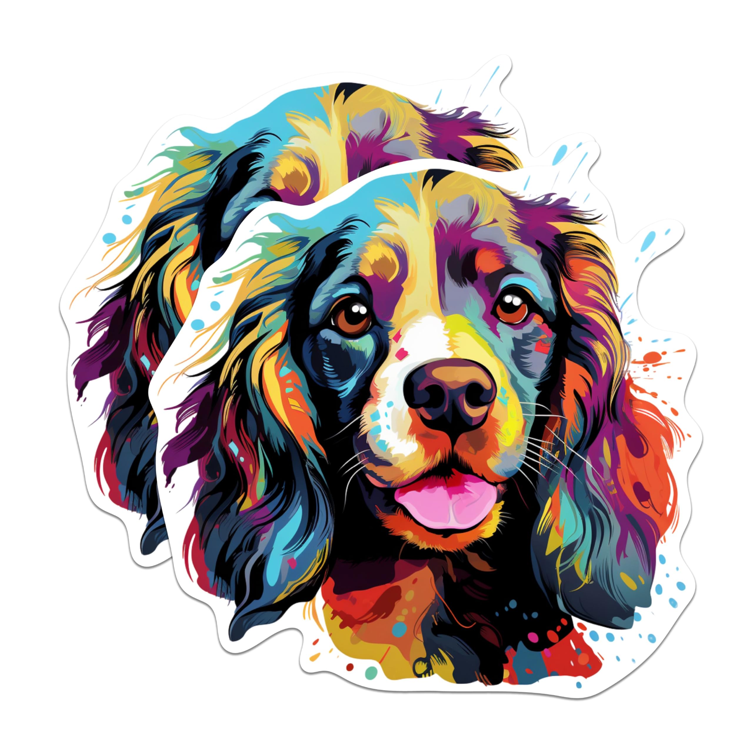 (2 Pack) English Cocker Spaniel Dog Breed Stickers - 5 Inches On Longest Side - Choose from Over 100 Dog Breeds - for Cars, Trucks, Skateboards, Laptops - Made in USA - BMCS1850