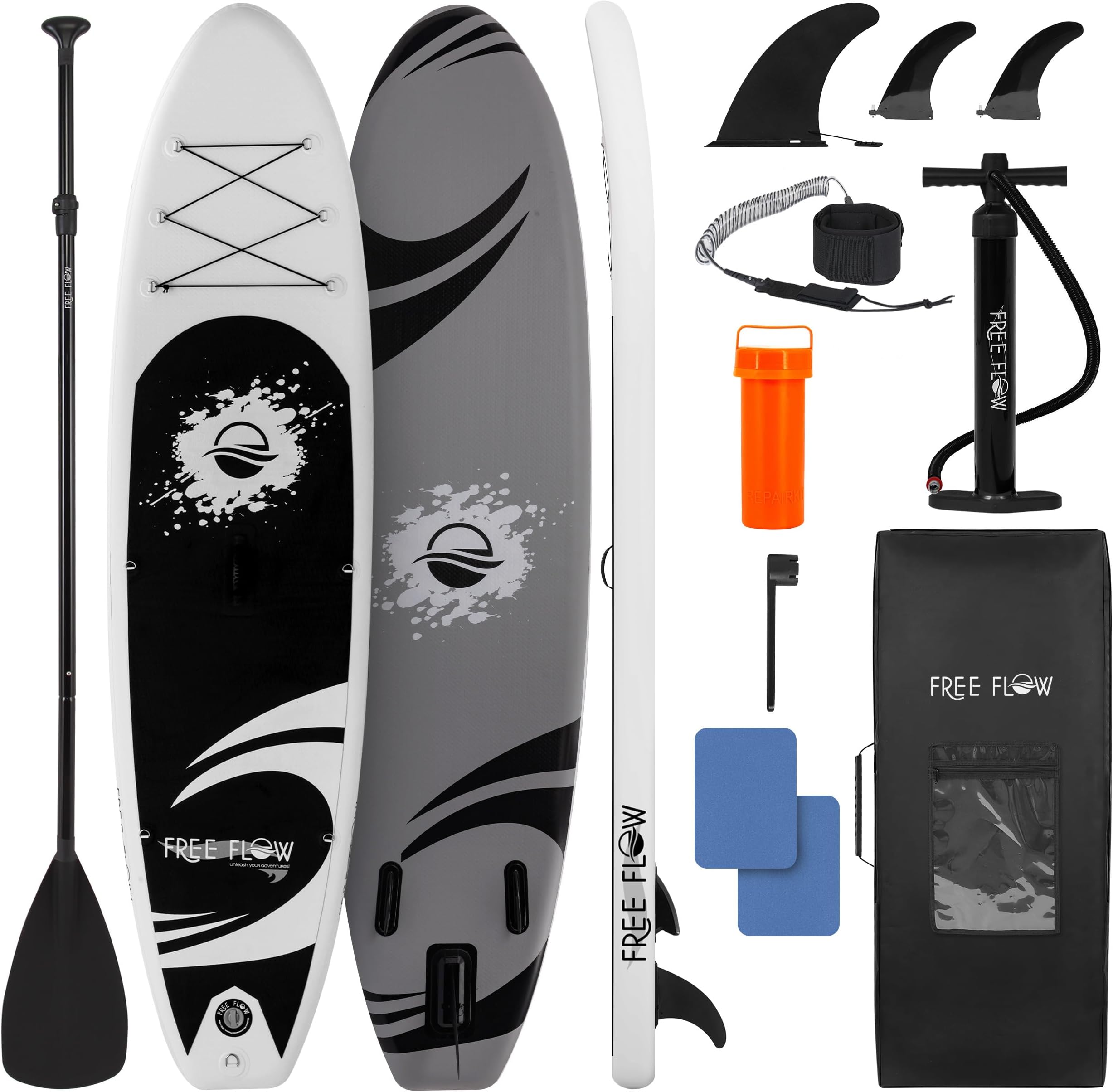 SereneLife Inflatable Stand Up Paddle Board, SUP Board- Paddleboards for Adults & Youth, Surfing Board Kit, 0.63cm Thick Standup Paddleboarding, Non-Slip Deck, Wide Stance, Surf Control w/Backpack