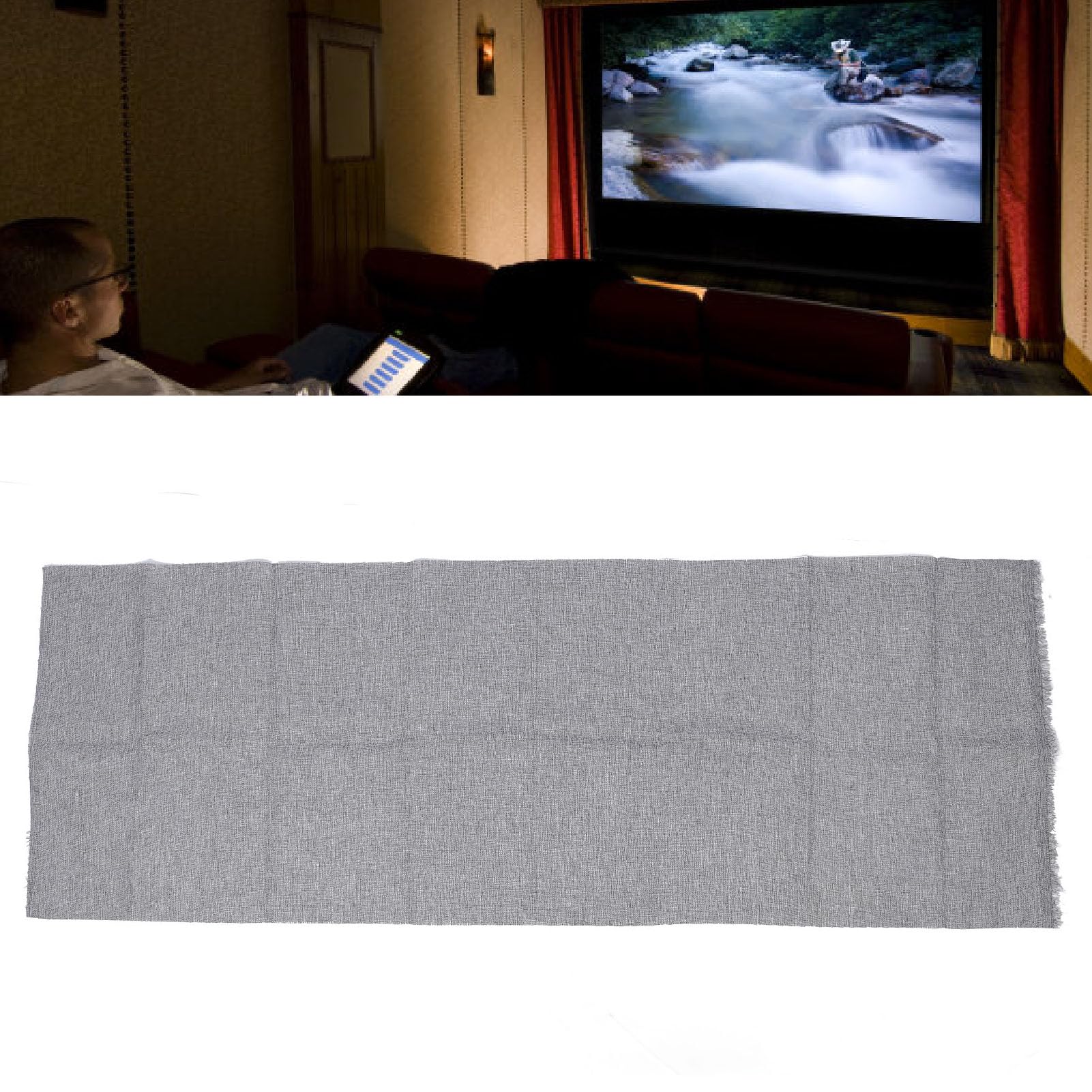 Housse en Tissu pour Haut-Parleur, 59,06 X 19,69 Pouces, Tissu de Grille en de Polyester pour Haut-parleurs Domestiques, Grands Haut-parleurs et Boîtes KTV, Tissu Stéréo
