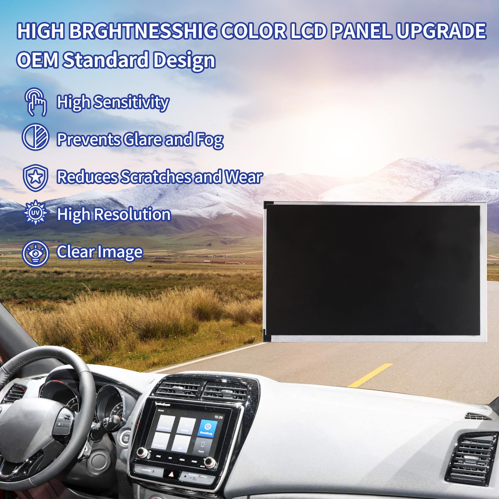 TsuperU Écran LCD de rechange 8" pour Mitsubishi Outlander Sport PHEV SP SE Touring SEL édition limitée LE GT ES 2019 2020 2021 (LCD sans numériseur)