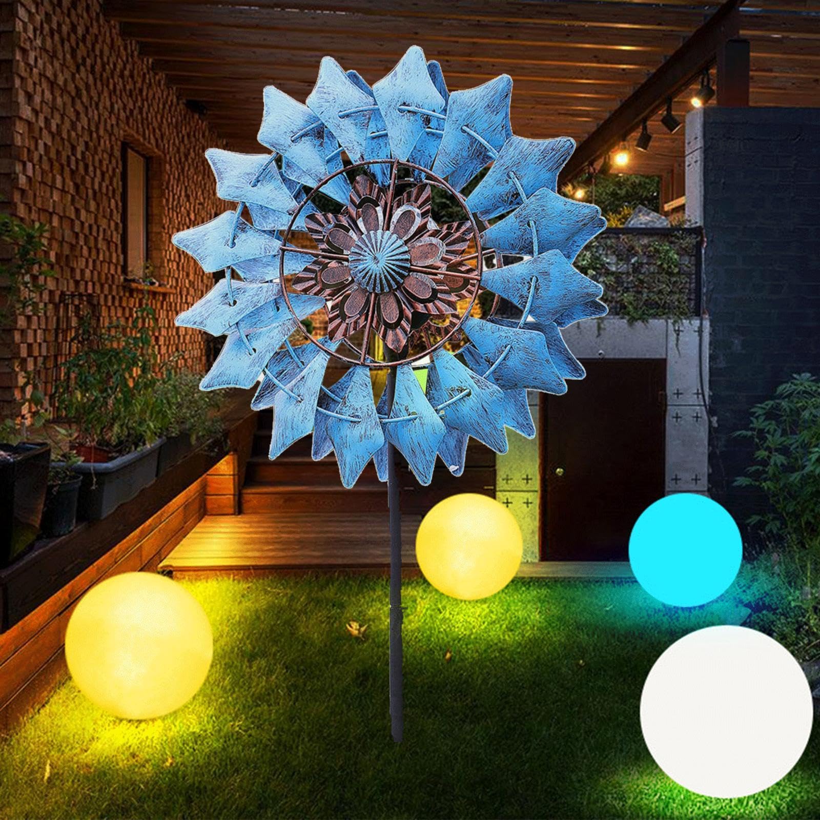 Windräder, 190×32cm,Saisonale Magische GartenWindmüHlen Leicht Zusammenzubauen Garten WindmüHle Erhellt Den Garten Mit Antikem Charme