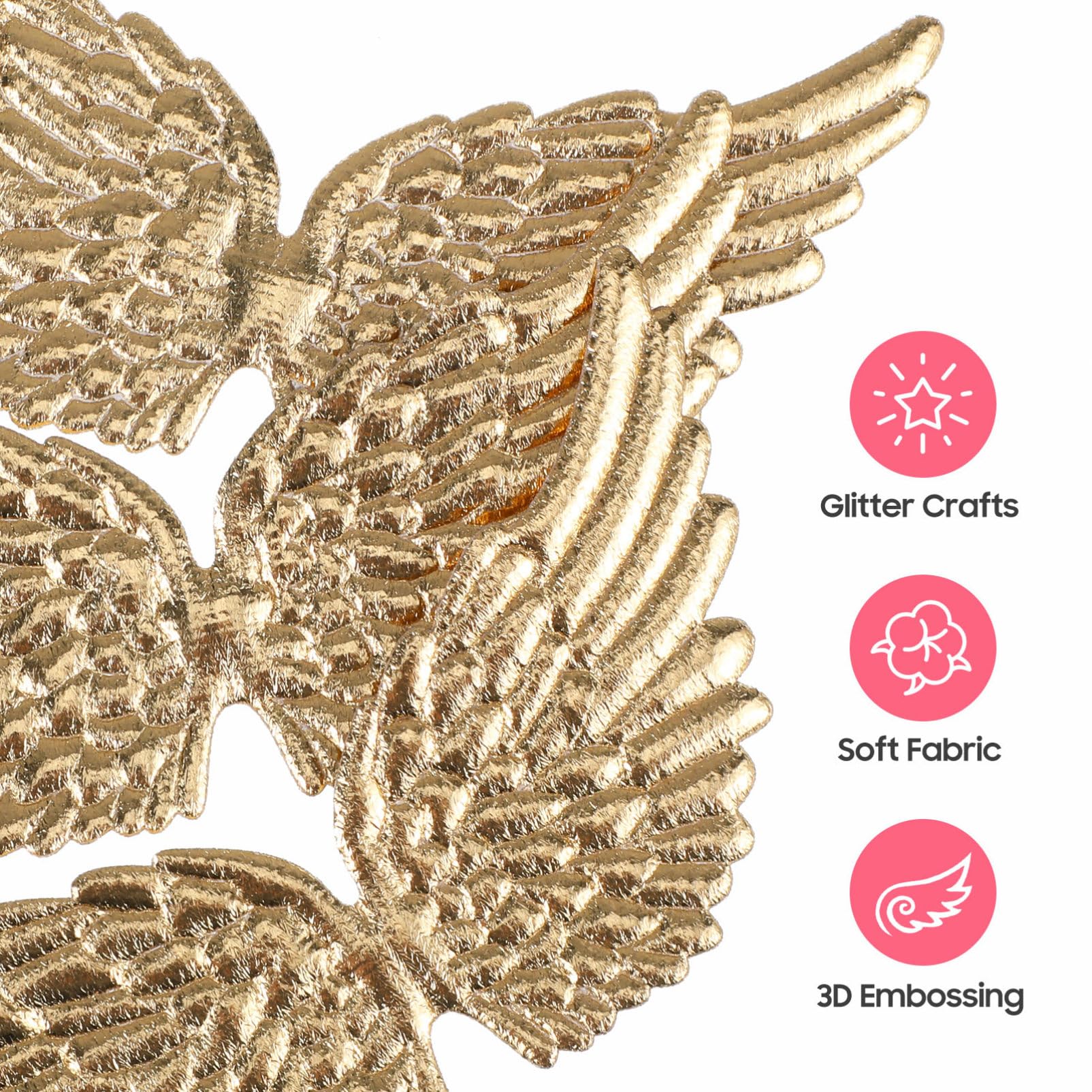 Operitacx 12pcs Angel Wings Decoration DIY Crafts Wing Angel Accessories Get Costume Festival Wings Decor Small Crafting Small Craft Ornament Decorative Cherub Adult Golden - Image 4