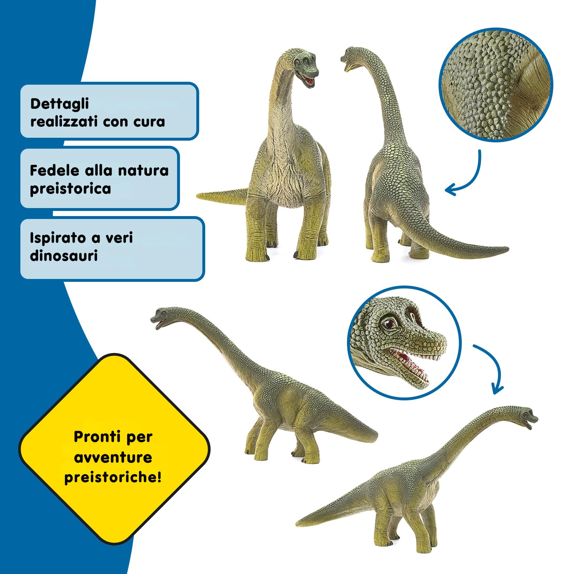 SCHLEICH DINOSAURS | Brachiosauro 14581 | dinosauro realistico | giocattolo dinosaura da collezione | idea regalo per bambine e bambini | giocattolo dinosauro da 3 anni | 30 x 12 x 19 cm