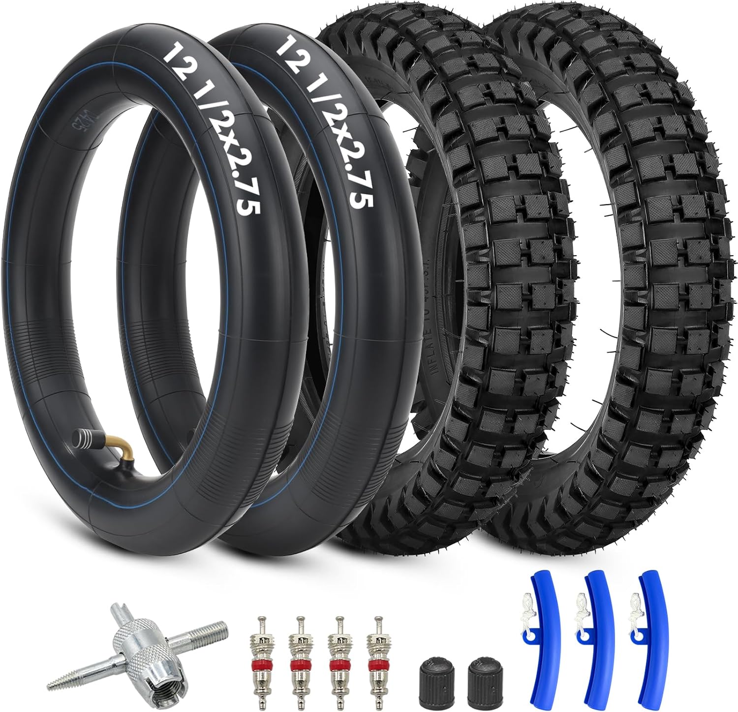 12.5x2.75 (12-1/2x2.75) Tire and Inner Tube Set for Razor Dirt Rocket MX350 MX400 Dune Buggy E-zip E500 E750 X-Treme eZip Mongoose Electric Scooter Parts 2 Pack