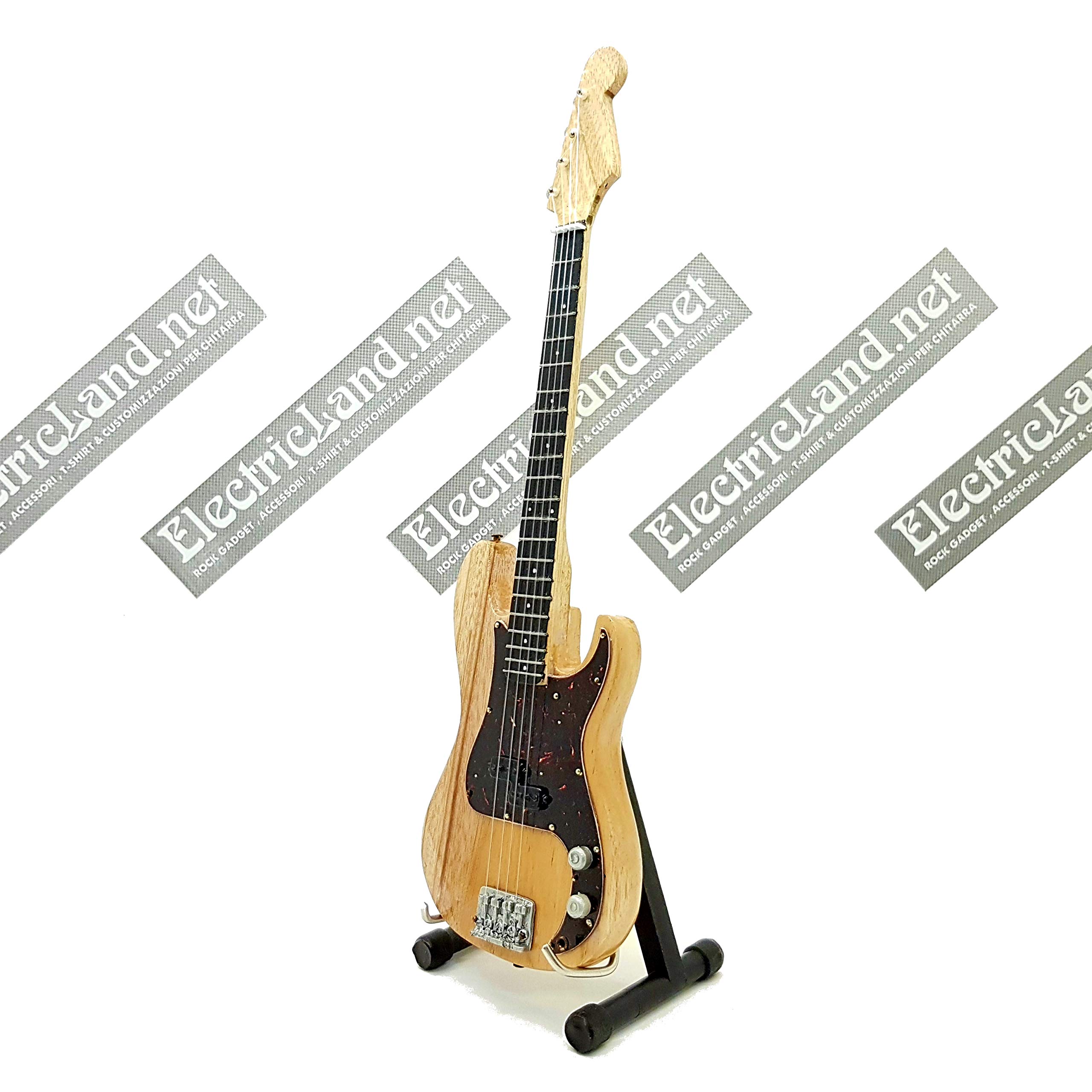 Mini Guitar John Deacon Queen Jazz Precision Bajo réplica Model + Hard Case Box miniatura a escala 1:4 Guitarra miniatura con funda de colección gadget Rock memorabilia
