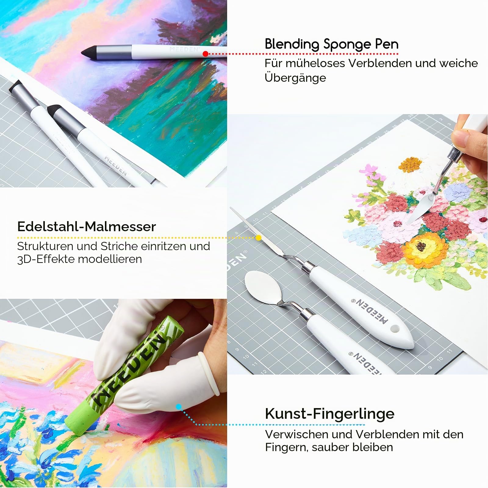 MEEDEN Weiches Ölpastell-Set: 102-teiliges Ölpastell-Set mit 72 Farben und 6 weißen Pastellkreiden – All-in-One-Ölkreiden mit Papier, Palettenmesser, Abdeckband – Kunstbedarf für Künstler, Anfänger