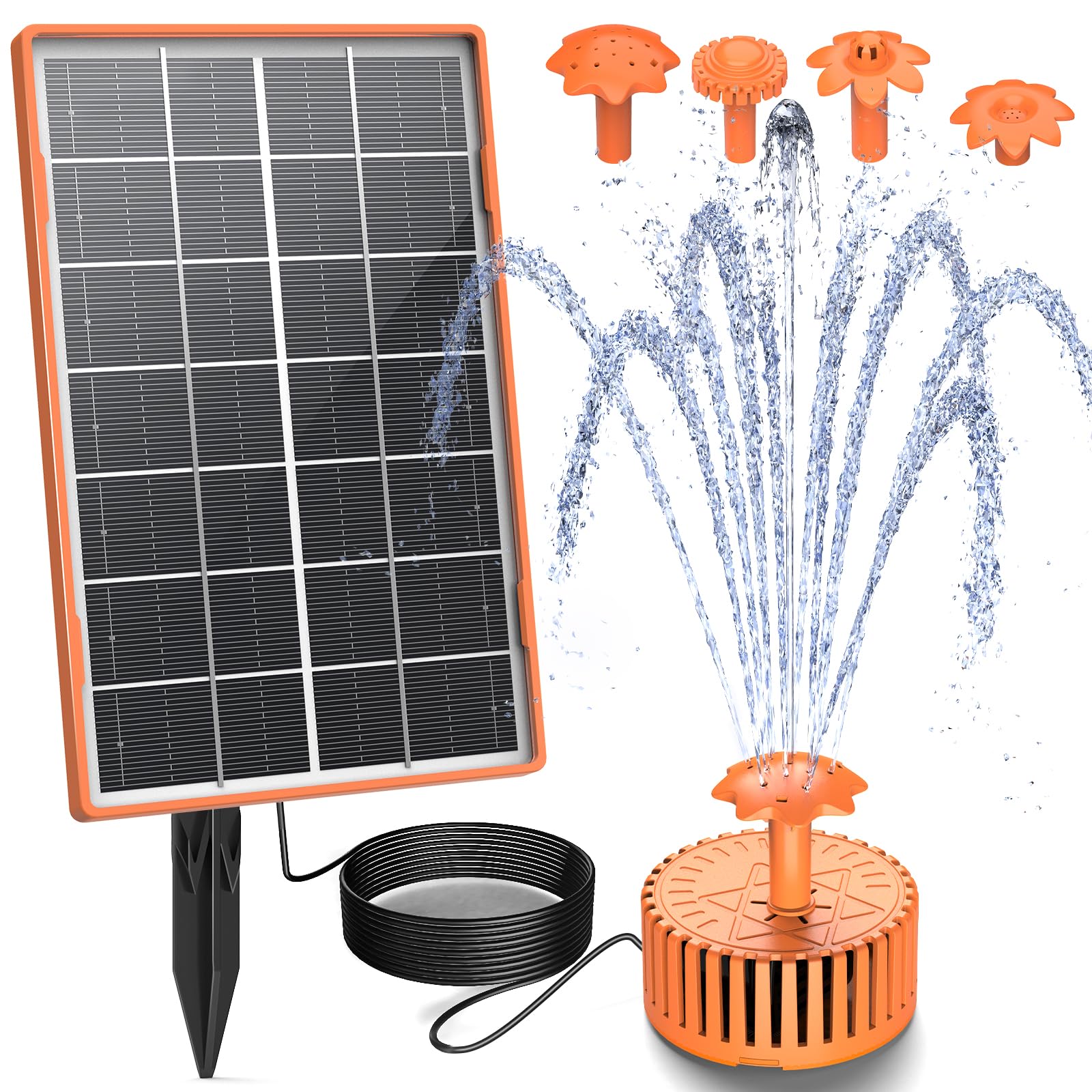 AISITIN 4W Solar Springbrunnen - 3-stöckiger Gartenbrunnen Mit Vogelbad