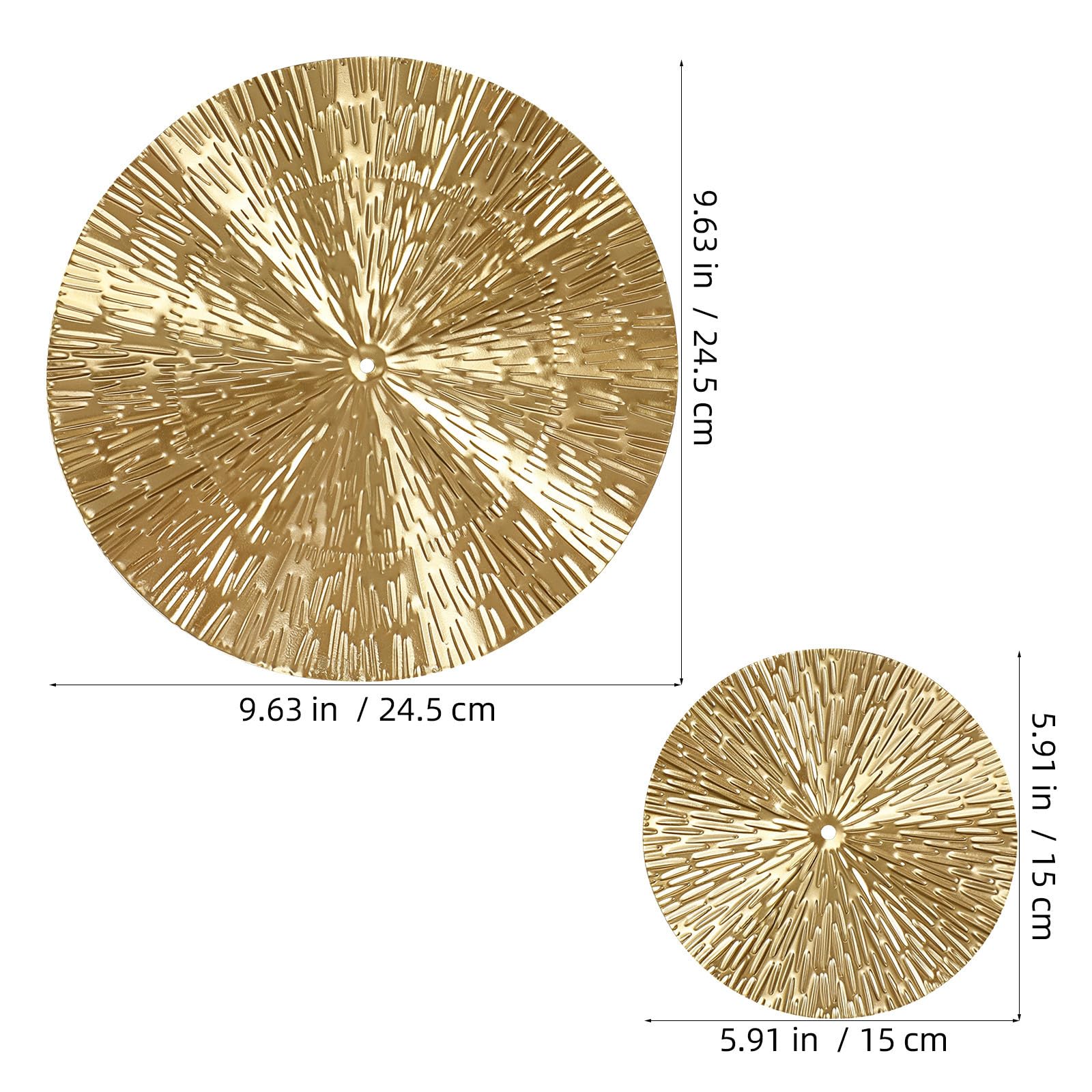 TEHAUX Decoración de Pared de Metal Circular Dorada 6 Piezas, Pared