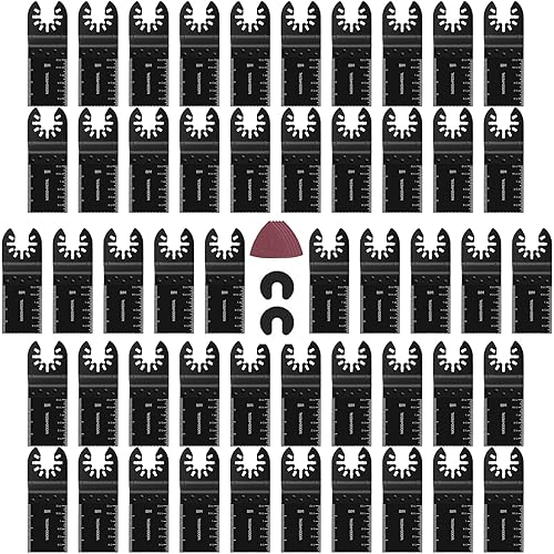 Royars Paquete de 50 hojas de sierra multiherramienta bimetálicas oscilantes multiherramienta para Fein Multimaster Dremel Multi-Max Dewalt Royars Paquete de 50 hojas de sierra multiherramienta bimetálicas oscilantes multiherramienta para Fein Multimaster Dremel Multi-Max Dewalt