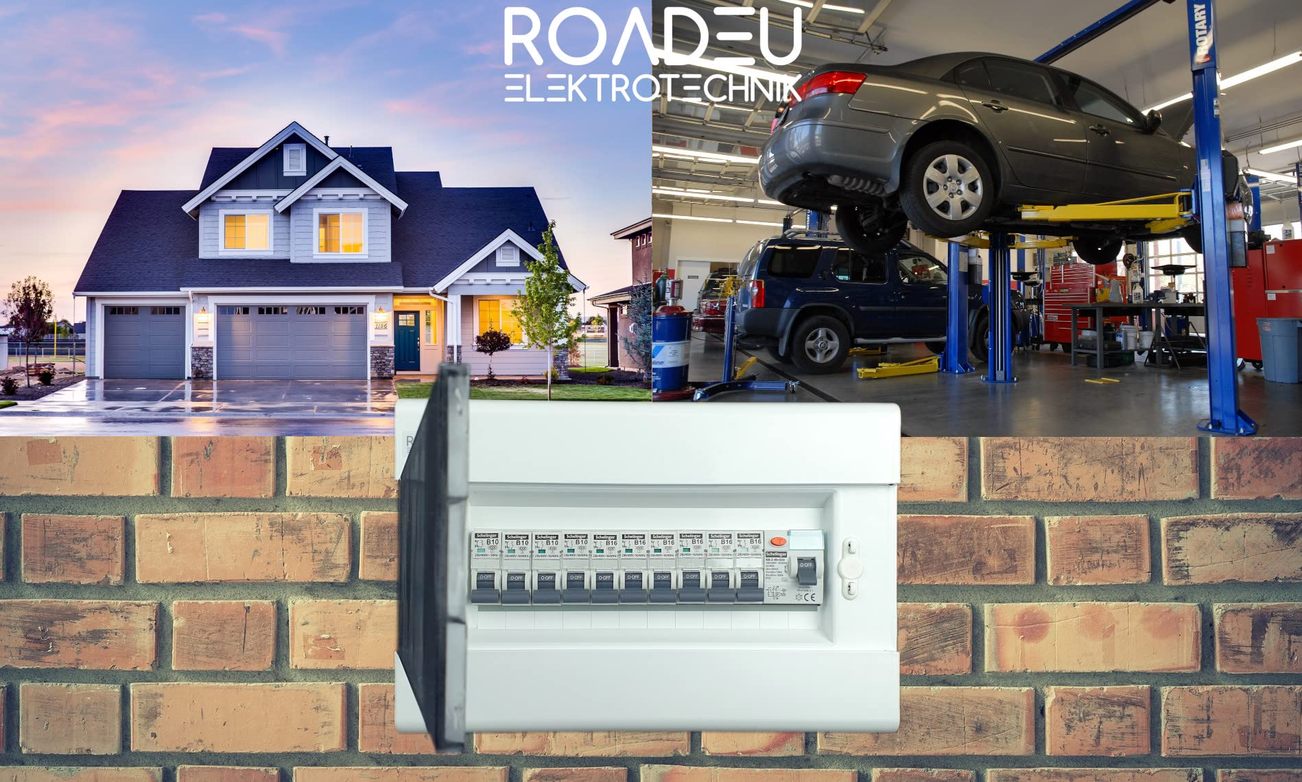 RoadEu - Quadro Elettrico con interruttori magnetotermici - Completamente Cablato - Scatola portafusibili con Interruttore Differenziale 40A - Interruttore automatico B16A e B10A.