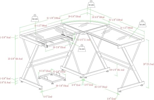 Miniatura 3 de Walker Edison Soreno and Gaming Gamer Command Center - Escritorio para estación de trabajo oficina en casa juego de 2 color plateado