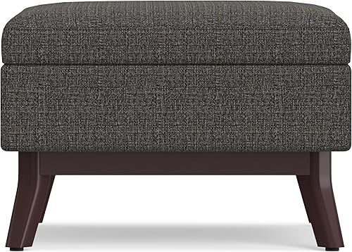 Miniatura 261 de SIMPLIHOME Owen - Bandeja rectangular moderna de mediados de siglo de 34 pulgadas de ancho, otomana pequeña para almacenamiento de mesa auxiliar, en