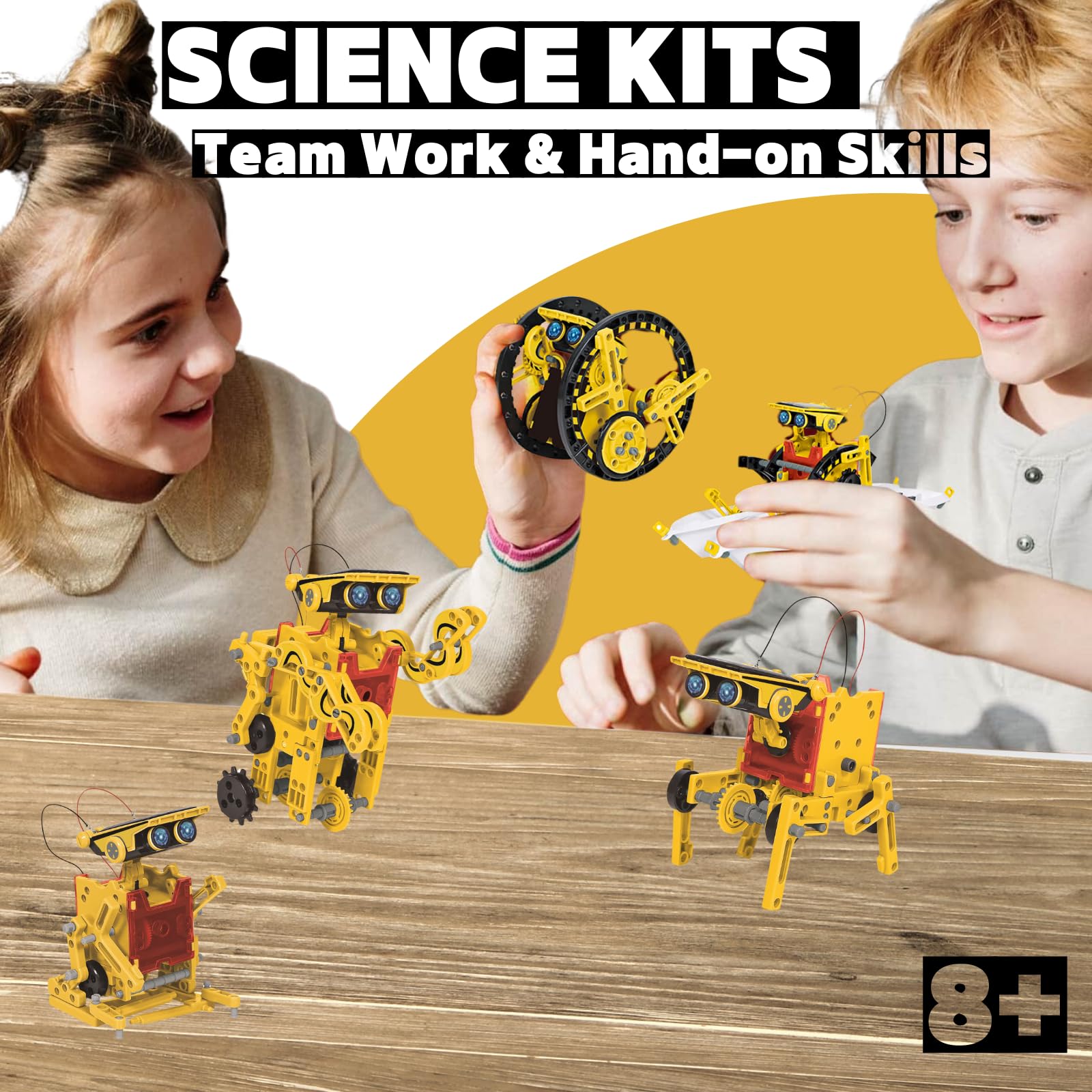 12-in-1 STEM Solar Robot Kit, Solar Powered Science Building Toys for Boys Age 8-12, Educational Robotics Learning Experiment Set for Kids