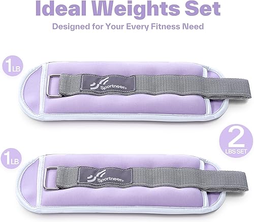 Miniatura 4 de Sportneer Ankle Weights Wrist Weights Pair of 124610 LBS for Men Women Kids Strength Training Wrist and Ankle Weights Set with Reflective Strips for