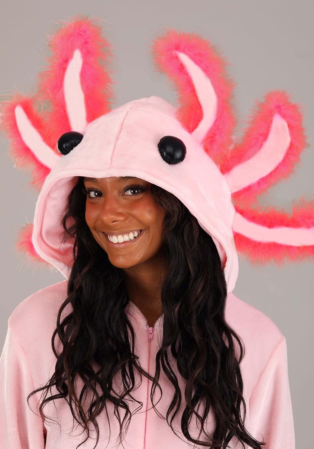 Adult Axolotl Halloween Costume Onesie | Cute Critter Unisex Outfit for Halloween Parties and Cosplay, Plush Jumpsuit.