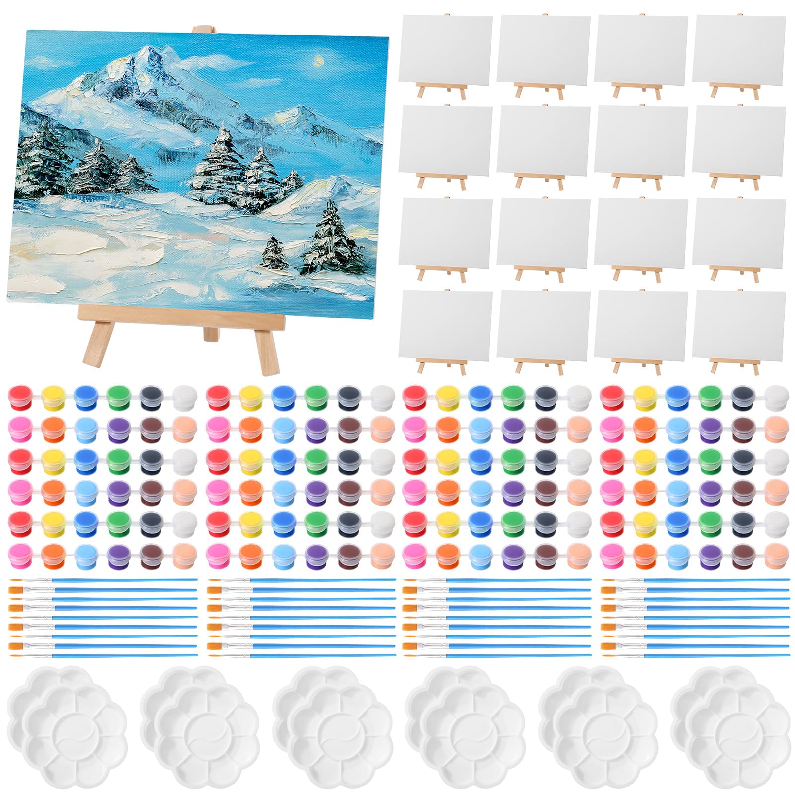 XingyLi Juego De Pintura Completo: 32 Piezas Con Lienzos Y Caballetes | Kit De Arte Para Niños Y Adultos