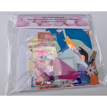 Girl S Card Making Kit Includes 4 Cards And Envelopes Shapes Coloured Papers Embellishments And Much More Amazon Co Uk Home Kitchen