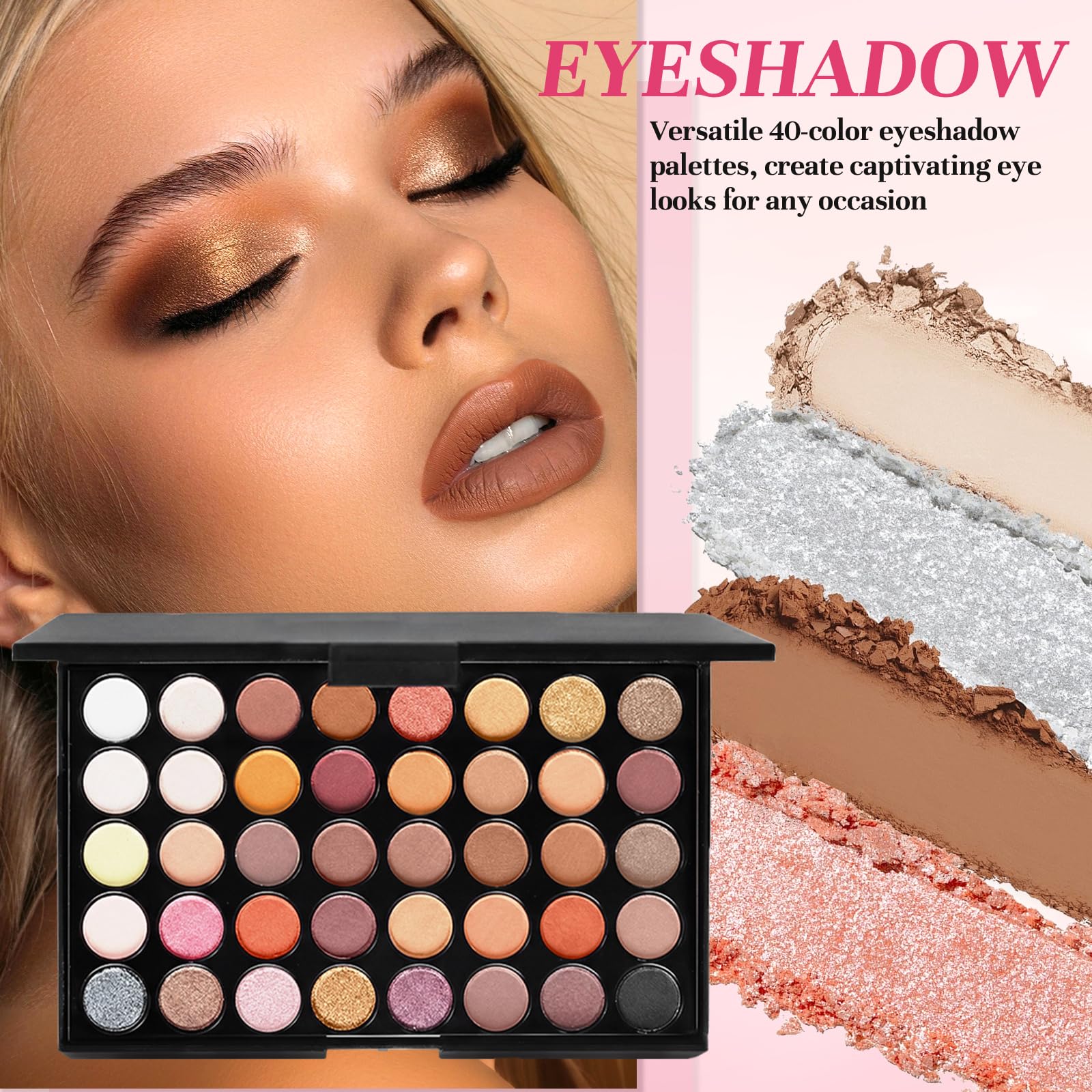 Coffret Maquillage Femme, Mallettes Maquillage Ado Fille, Kit de Maquillage Portable pour Débutants et Professionnels avec Palette à Yeux, Fond de Teint, Mascara, Gloss à Lèvres, Crayon Sourcil