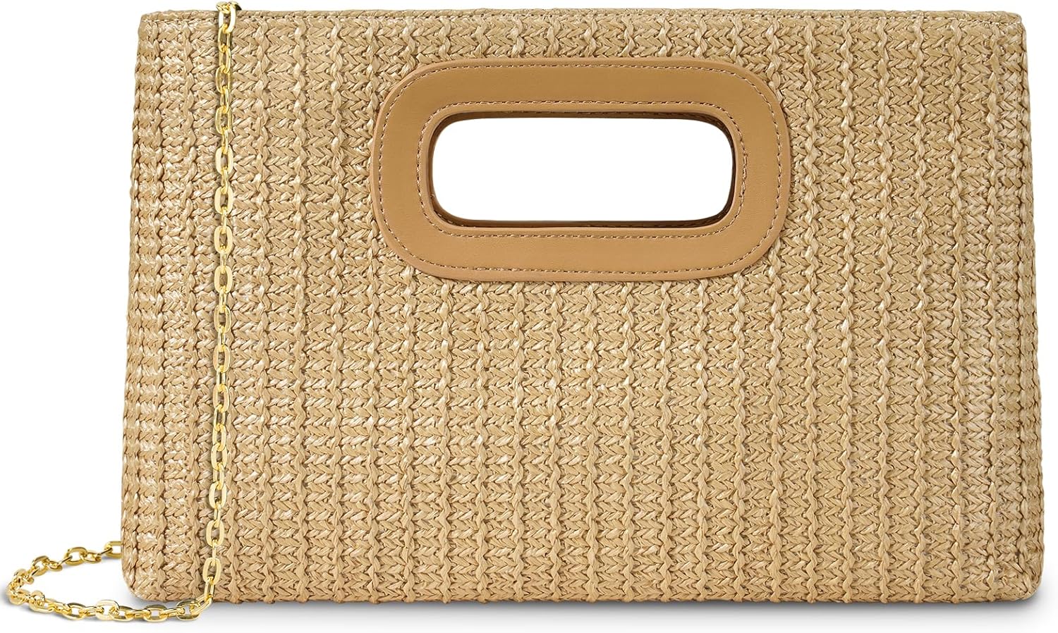 Straw Purse Top Handle Clutch Bag Vacation Shoulder Handbag